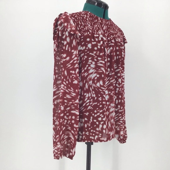 Maje Lipone Ruffled Print Long Sleeve Blouse, M - Picture 12 of 16